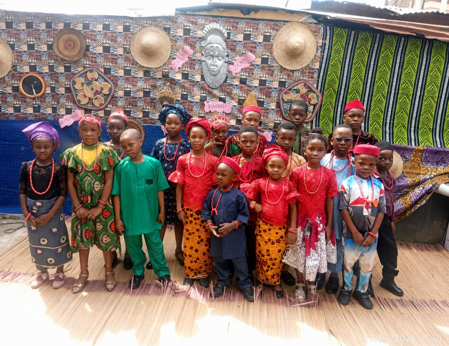 Students in traditional attire for Cultural Day