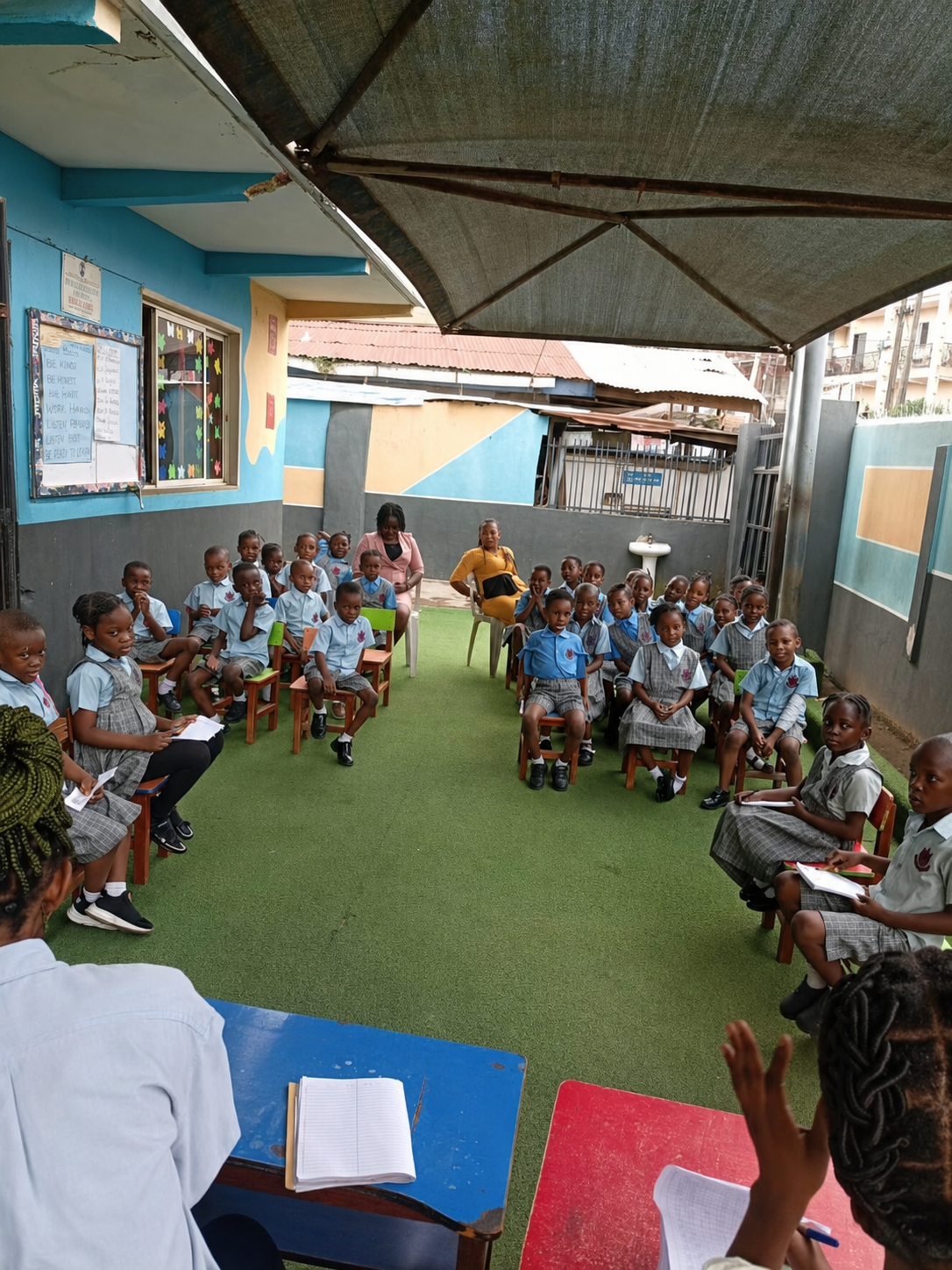 Students gathered for assembly